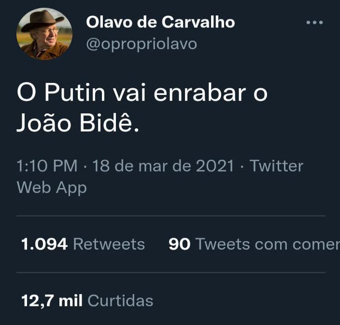 Sabe porque Olavo de Carvalho era FODA? Porque não errava uma previsão sequer !