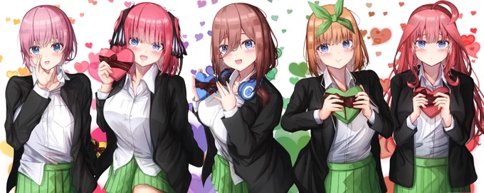 五つ子ちゃん是非ヘッダーにでもー!
#五等分の花嫁 #イラスト 