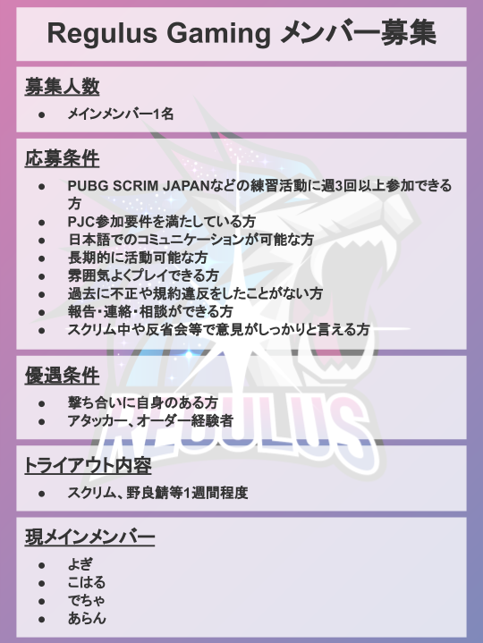 RegulusGamingJP's tweet photo. https://t.co/bxqbXascTg