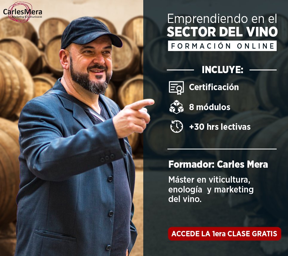 Eres profesional del sector del vino o te gustaría ampliar conocimientos y descubrir las nuevas tendencias del sector? Inscribe a la clase GRATUITA 
carlesmera.net/formacion-sect…

#winelovers #vino #bodega #enoturismo #wine #mercadodelvino