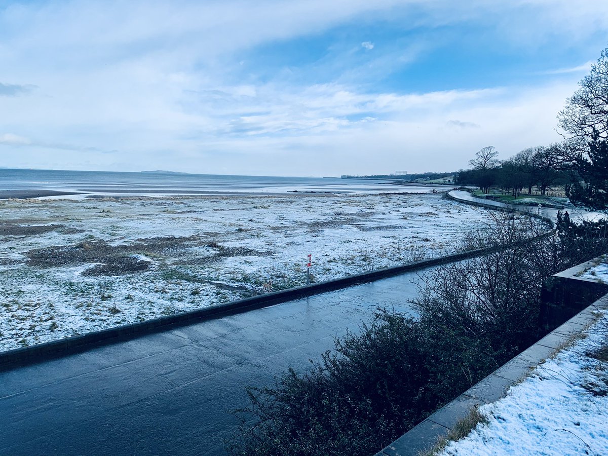 Snow on the beach at Cramond... #StylingAppointments #NorthWestEdinburgh