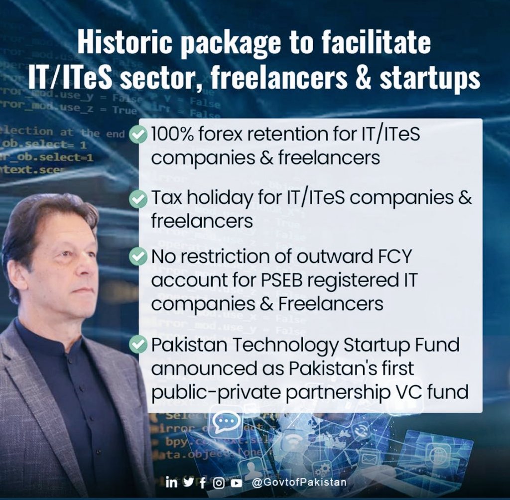 ArsalanMirza's tweet photo. Another landmark initiative by the PM, Pakistan progressing under the visionary leadership of @ImranKhanPTI. Historical package to facilitate IT industry in Pakistan. @MinistryofST
#NayaPakistan #Digital_Pakistan #PTIGovernment #PTI_Initiatives https://t.co/Wo51qQp4WM