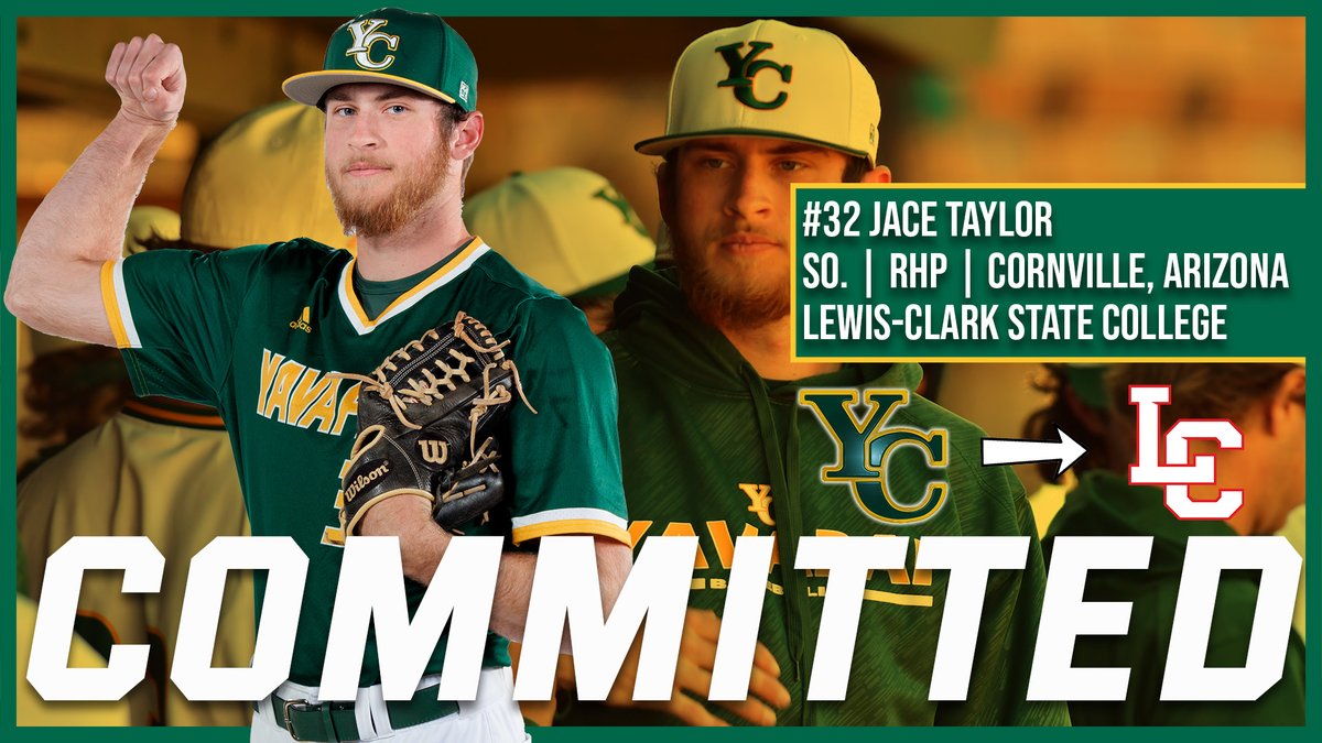 Yavapai Baseball (@yavapaibaseball) on Twitter photo Congrats <a href="/jacetaylor_14/">Jace Taylor</a> on your commitment to <a href="/LCSCBaseball/">Lewis-Clark State Baseball</a> 💪
#RoughriderProud
<a href="/jucoroute/">#JucoRoute</a> <a href="/fivetooljuco/">Five Tool JUCO</a> @pbr_juco @b_sakowski_pg @PBRArizona Congrats <a href="/jacetaylor_14/">Jace Taylor</a> on your commitment to <a href="/LCSCBaseball/">Lewis-Clark State Baseball</a> 💪
#RoughriderProud
<a href="/jucoroute/">#JucoRoute</a> <a href="/fivetooljuco/">Five Tool JUCO</a> @pbr_juco @b_sakowski_pg @PBRArizona
