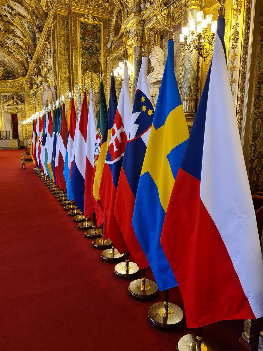 230 parlementaires européens réunis pour la conférence au #Sénat pour la  présidence française de l'Union européenne #PFUE
Tous les drapeaux de l’#UE sont alignés au Palais du Luxembourg.
Dans ce contexte grave, je veux les partager avec vous.