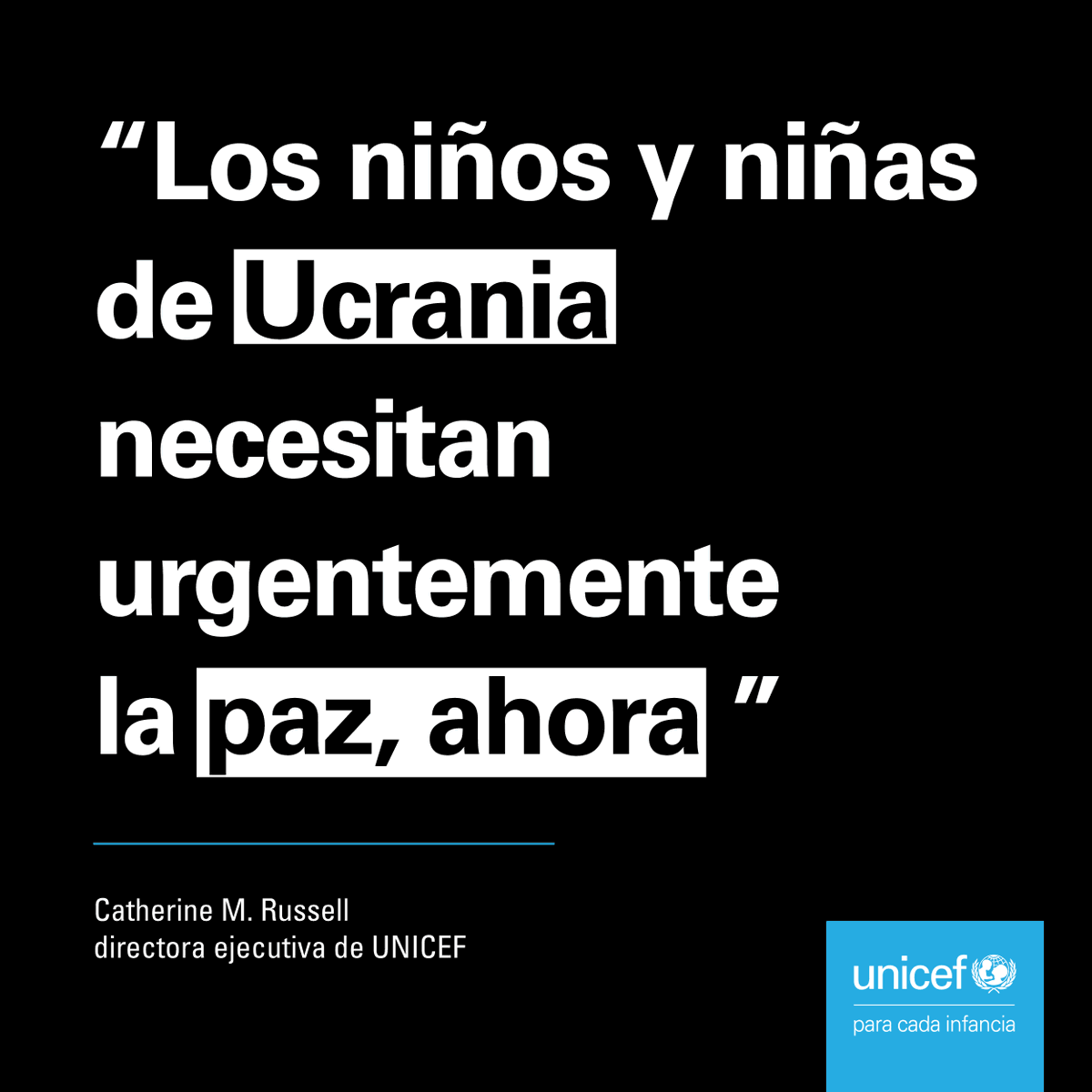 UNICEFuruguay's tweet photo. En este momento la vida y el bienestar de 7.5 millones de niños, niñas y adolescentes en #Ucrania están en riesgo ante el aumento de la hostilidad en el país. https://t.co/gJfPhjhPkK