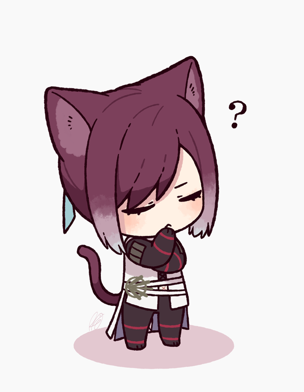 「考える面影にゃん 」|けぴのイラスト