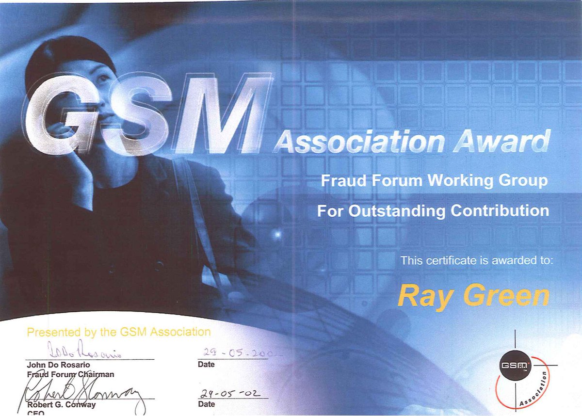 FocusData112's tweet image. Two decades after receiving this award from @GSMA - our managing director Ray Green will be in #Barcelona exhibiting at #MWC22 - Exciting times! #Technology #Telecoms #InternationalTrade