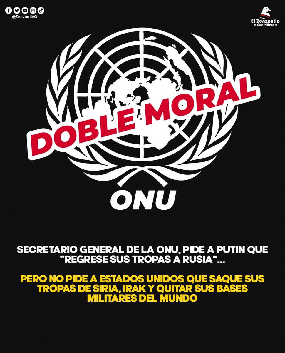Que les parece La DOBLEMORAL.....de la #ONU