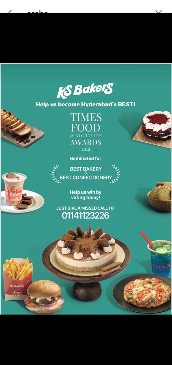 YateendhraVarma's tweet photo. Please do vote for my sister Archana's best food outlet initiation @KSBAKERS to become Hyderabad's best!!

Please retweet n vote by giving missed call on mentioned number https://t.co/hpb0tPDEtP