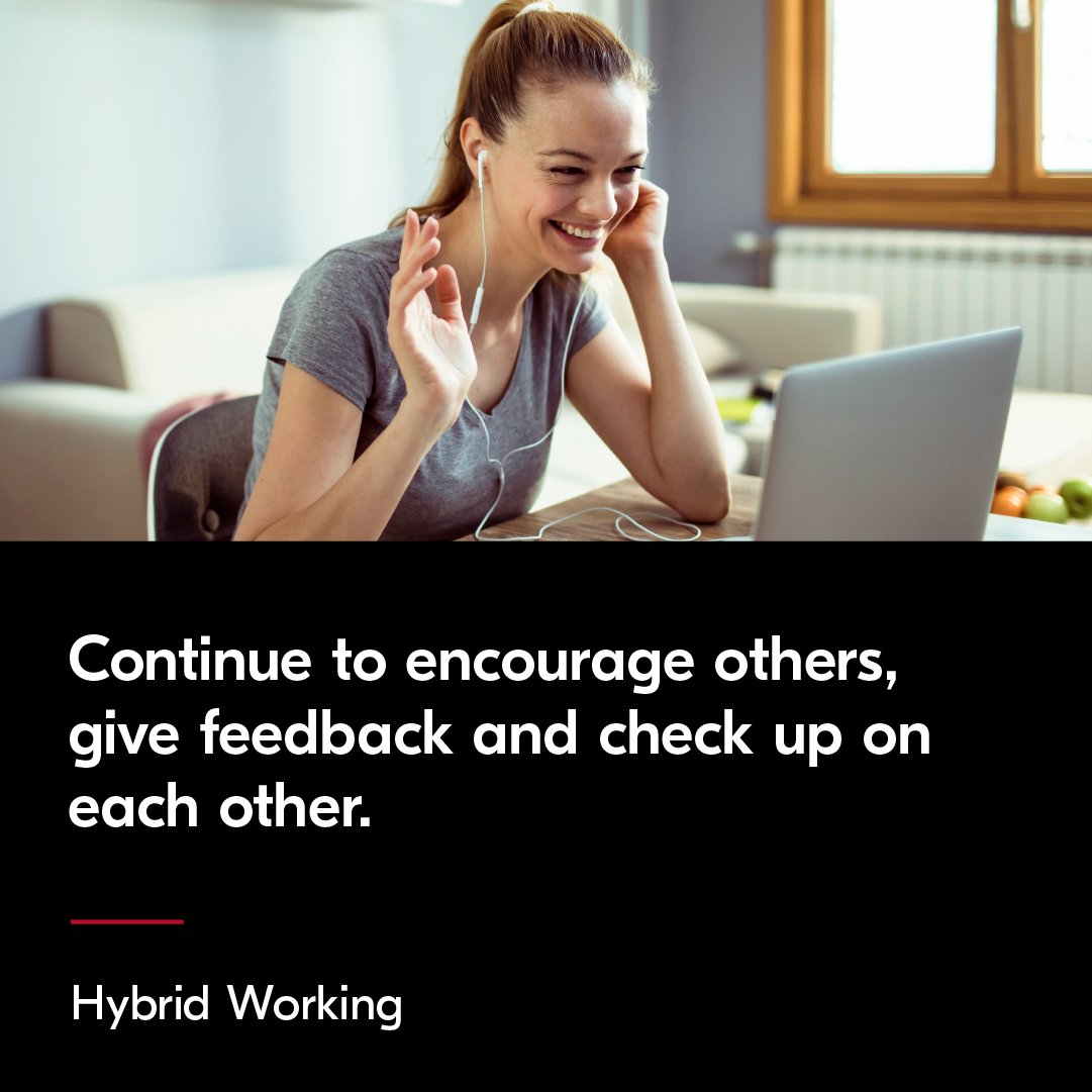 With more of us splitting our time between the office and home, it's vital that we continue to work as team. Continue to encourage others, give feedback and check up on each other. #teamwork