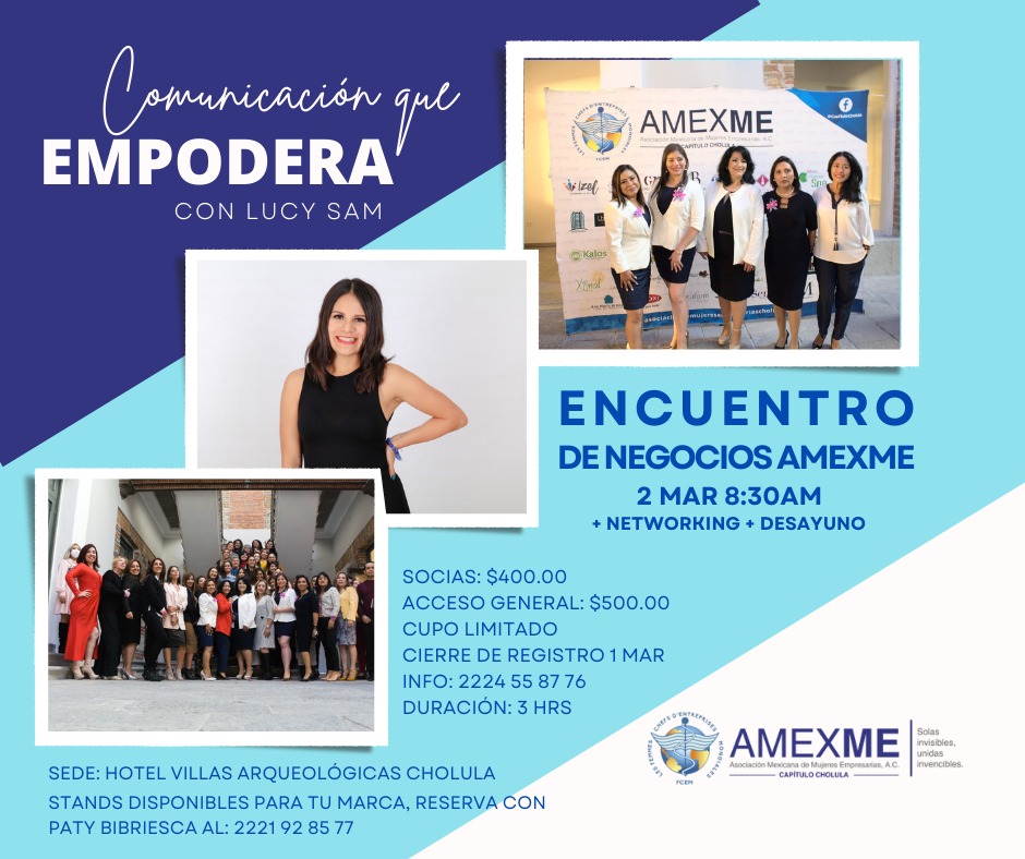 AmexmeCholula's tweet photo. Te invitamos a nuestro próximo encuentro de negocios AMEXME😄

✅2 de marzo, 8:30 am
✅Hotel Villas Arqueolóficas Cholula
✅Stands disponibles para tu marca (pide info)

Presencia de empresarios y empresarias de Puebla, espacio para networking y conferencia. ¡Con buenas noticias! https://t.co/It6aH5tJce