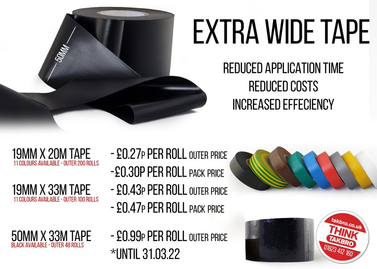 ThinkTakbro's tweet photo. Great Prices on Extra Wide Tape 

Contact us today to enquire

Sales@takbro.co.uk
01623 412 160 https://t.co/2LVda8dvpZ