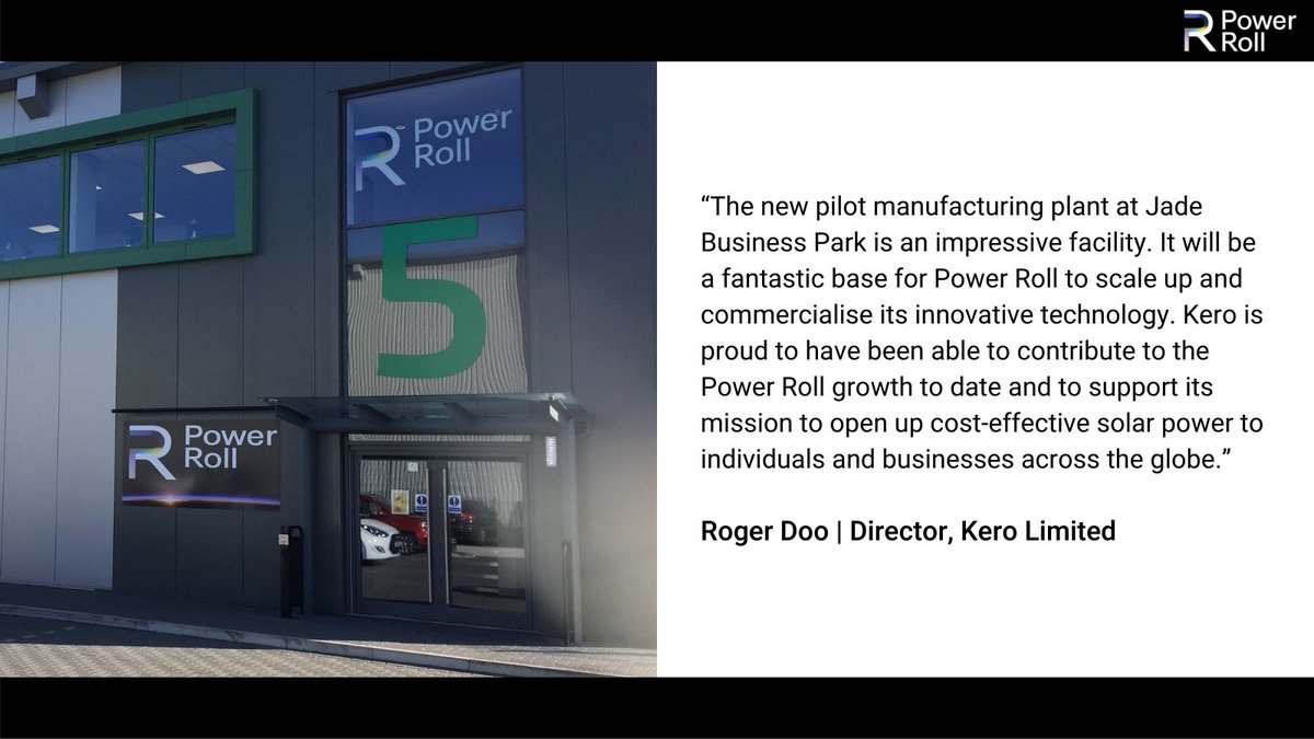 PowerRollPV's tweet photo. Thanks @KeroLimited. We are excited to have our pilot #solarfilm facility open. https://t.co/ZeDo2Npu87 https://t.co/gALw4AO9oL