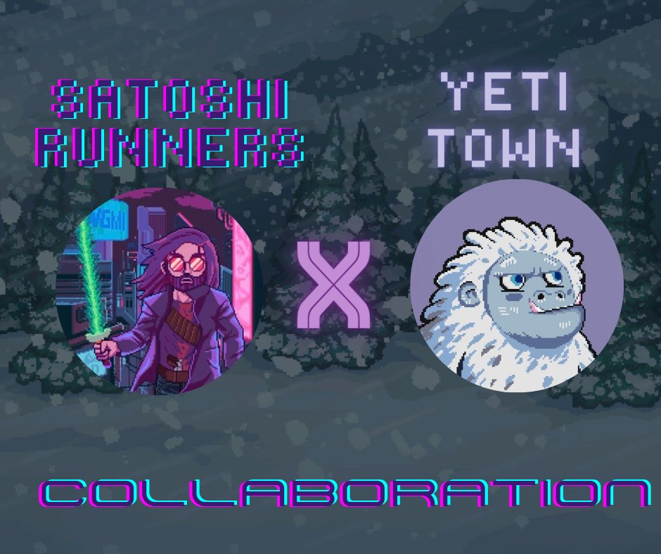 Yeti Town 💀 (@yetitownnft) on Twitter photo 🎉<a href="/YetiTownNFT/">Yeti Town 💀</a> x <a href="/SatoshiRunnerz/">Satoshi Runners</a> 🎉
We are giving away 5x <a href="/SatoshiRunnerz/">Satoshi Runners</a> WLs.
To enter:
✅Follow <a href="/YetiTownNFT/">Yeti Town 💀</a> & <a href="/SatoshiRunnerz/">Satoshi Runners</a>
✅Like & RT
✅Tag 3 friends
Winners will be picked in 24 Hours! 🎉<a href="/YetiTownNFT/">Yeti Town 💀</a> x <a href="/SatoshiRunnerz/">Satoshi Runners</a> 🎉
We are giving away 5x <a href="/SatoshiRunnerz/">Satoshi Runners</a> WLs.
To enter:
✅Follow <a href="/YetiTownNFT/">Yeti Town 💀</a> & <a href="/SatoshiRunnerz/">Satoshi Runners</a>
✅Like & RT
✅Tag 3 friends
Winners will be picked in 24 Hours!