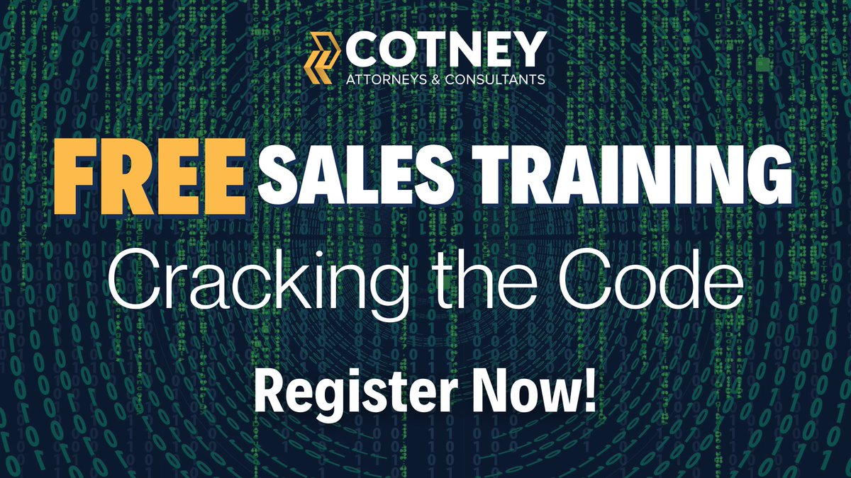 Are you interested in acing your sales skills? Then, watch our FREE training and learn how to make your customers buy from you every time. 
Follow the link below to register:
cotneycl.com/code