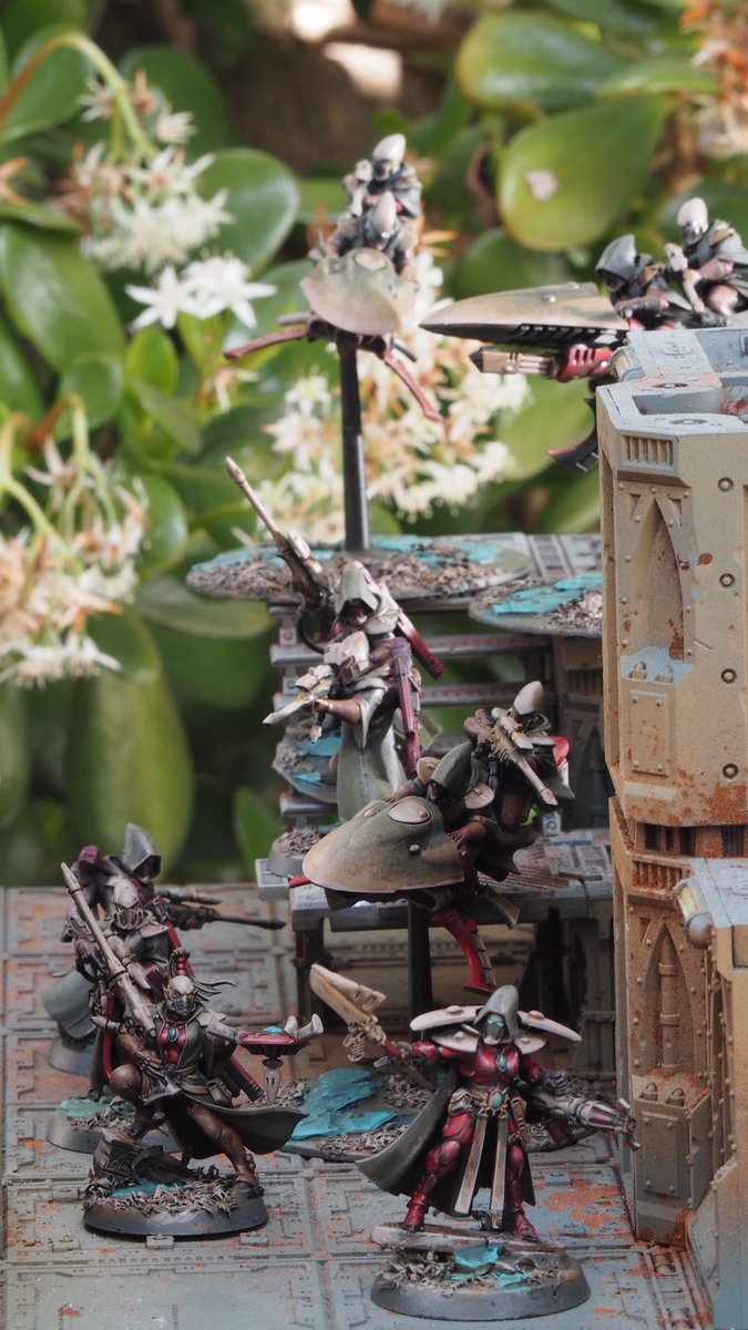 valleydweller's tweet photo. Took some outdoor shots of my #eldritchomens #aeldari the other day. Was fun banging them out this weekend.
@WarComTeam #paintingwarhammer #eldar #craftworlds #Rangers #jetbike #shroudrunner #pathoftheexile https://t.co/lCfqAJjUpb