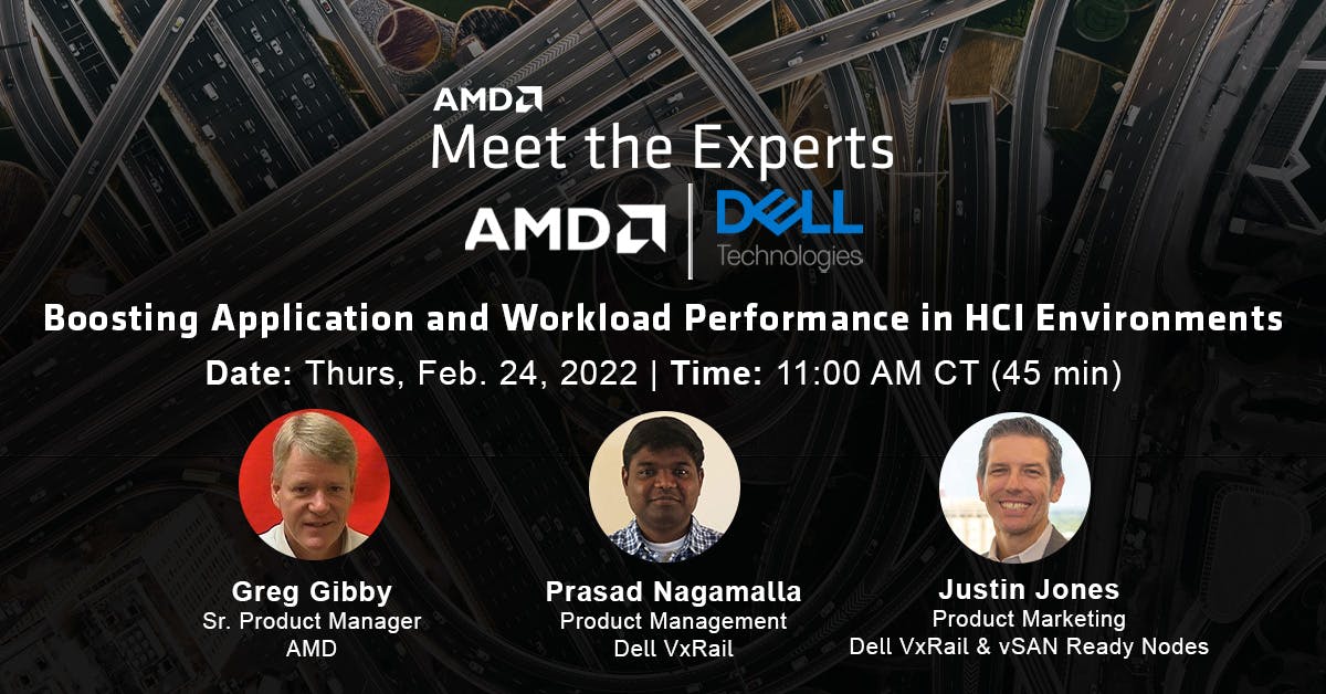 ▶️ Live in 1 Hour!

Choosing the right CPU for your #HCI environment is crucial. Discover how <a href="/AMD/">AMD</a> #EPYC processors powering HCI solutions from <a href="/Dell/">Dell</a> enable exceptional performance, security, and flexibility. 

Click to join the webinar 👉👉👉 bit.ly/3LVeYU9