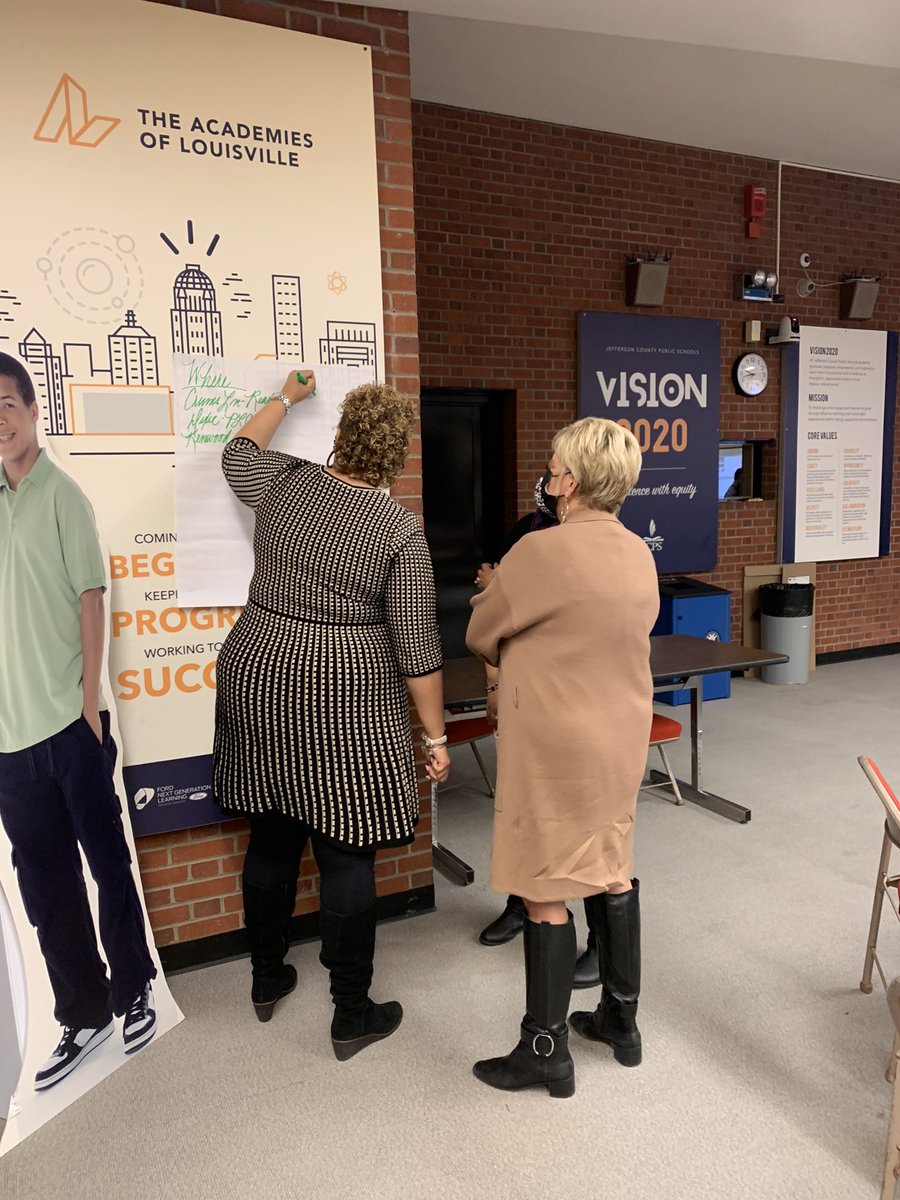 KellyHaganAP's tweet photo. Leaders engaged in acceleration strategies this morning with the T&L leadership team. Great discussion and insights about what our scholars need! @JCPSAsstSuptTL @kids_inspire #ConnectShareCollaborate #RippleEffect #DoThisNOTthat #AccelerateNOTremediate https://t.co/sVIcixbuHX