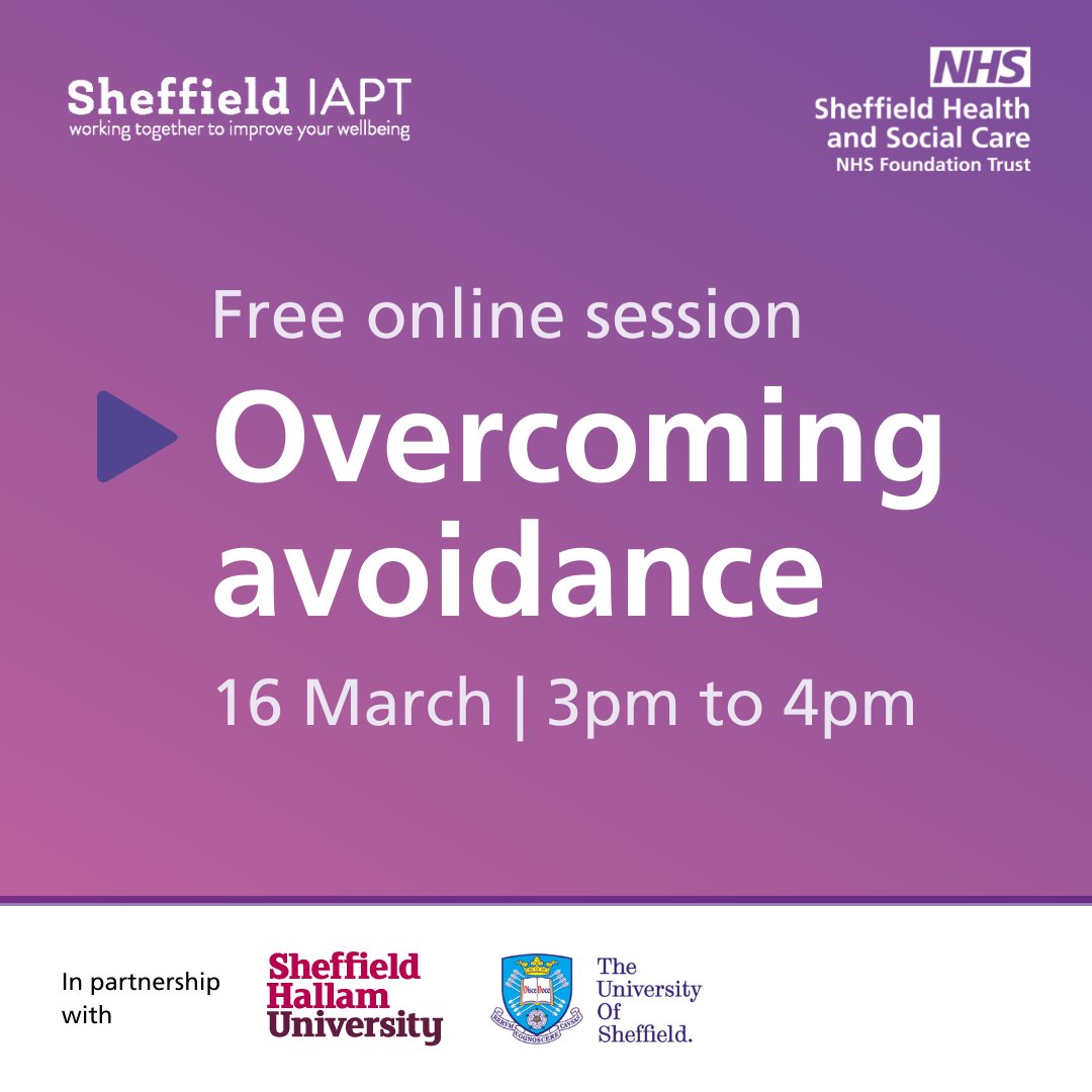Sheffield Health and Social Care NHS FT (@shscft) on Twitter photo Are you a student studying at <a href="/sheffielduni/">The University of Sheffield</a> or <a href="/sheffhallamuni/">Sheffield Hallam University</a>?
If you are struggling with anxiety, worry or stress, but you've been avoiding asking for help we're here to help.
Why not book a place on our free online session?
Find out more 👉 iaptsheffield.shsc.nhs.uk/students-only/ Are you a student studying at <a href="/sheffielduni/">The University of Sheffield</a> or <a href="/sheffhallamuni/">Sheffield Hallam University</a>?
If you are struggling with anxiety, worry or stress, but you've been avoiding asking for help we're here to help.
Why not book a place on our free online session?
Find out more 👉 iaptsheffield.shsc.nhs.uk/students-only/