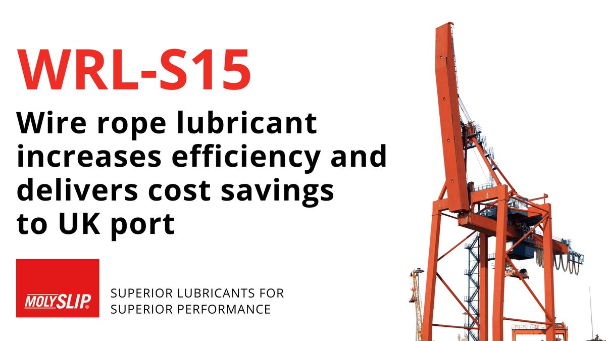 Molyslip wire rope lubricants deliver increased performance and reduced costs.

In a recent case study from the UK, WRL-S15 reduced both wire rope consumption and lubrication costs by 50%. Read the complete case study below:

molyslip.co.uk/case-study-wrl…