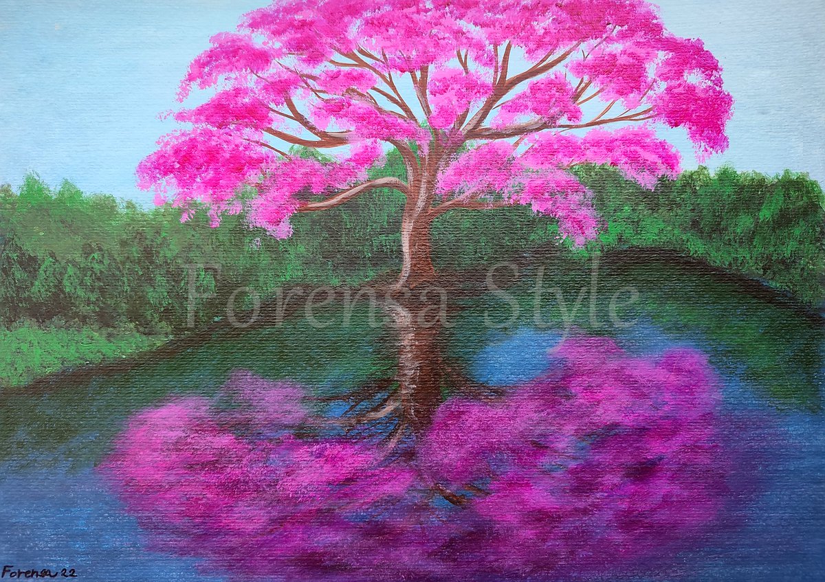 ForensaStyle's tweet photo. 🌳🌸 A tree in blossom 🌸🌳
(acrylic on paper)

#forensastyle #treepainting #blossomtree #blossomtreepainting #painting #acrylicpainting #art #contemporaryart #reflectionpainting #treereflection #pinkcolor #inspiredbynature #onfabrianopaper #texture #modernart https://t.co/BdfLhddP2h
