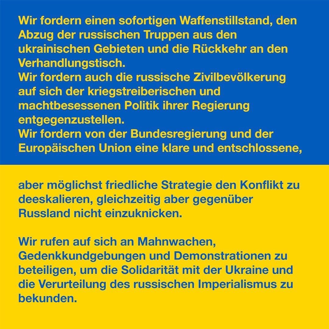 Gemeinsam mit den anderen Mitgliedern des RPJ solidarisieren wir uns mit den Menschen in der Ukraine und verurteilen die Gewalt. 

<a href="/GrueneJugendFFM/">Grüne Jugend Frankfurt/Main</a> <a href="/JUFrankfurt/">JU Frankfurt</a> 

#standwithukraine
#rpjfrankfurt