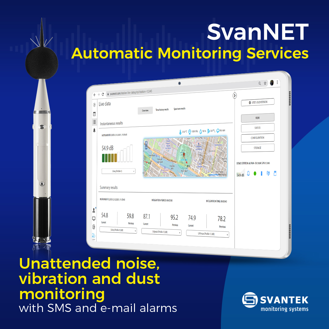 _Svantek's tweet image. See All New Features of SvanNET Automatic Monitoring Services - an online solution that supports multi-point connection with Svantek’s noise &amp;amp; vibration monitoring stations, visit: svantek.com/products/svann…
#svantek #svannet #cloudservice #noise #vibration #dust #monitoring