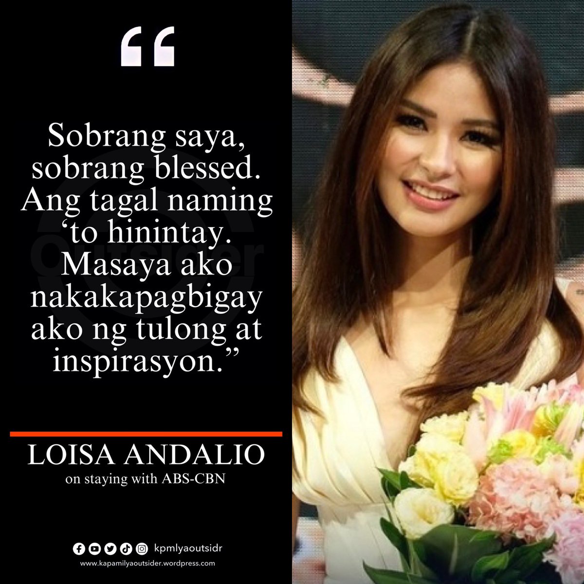 kpmlyaoutsider's tweet image. “Sobrang saya, sobrang blessed. Ang tagal naming ‘to hinintay. Masaya ako nakakapagbigay ako ng tulong at inspirasyon.” – Loisa Andalio 

#KapamilyaStrong2022