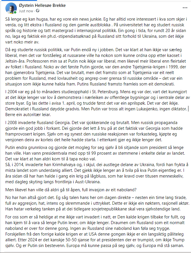 Oysteib's tweet photo. Eg vart driven til noko så ekstremt som eit innlegg på det unevnelege sosiale mediet. https://t.co/7rzvwby9Fn