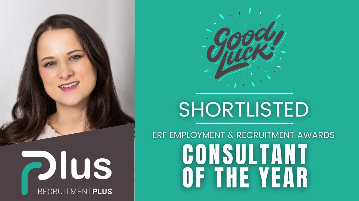 All of us at RecruitmentPlus are sending our best wishes to Zuzana Foley, who is shortlisted for Consultant of the Year at the <a href="/erfireland/">ERF Ireland</a> Awards taking place Friday evening in the Shelbourne hotel.

Z- you are absolutely already a winner in our eyes!
#recruitment #awards