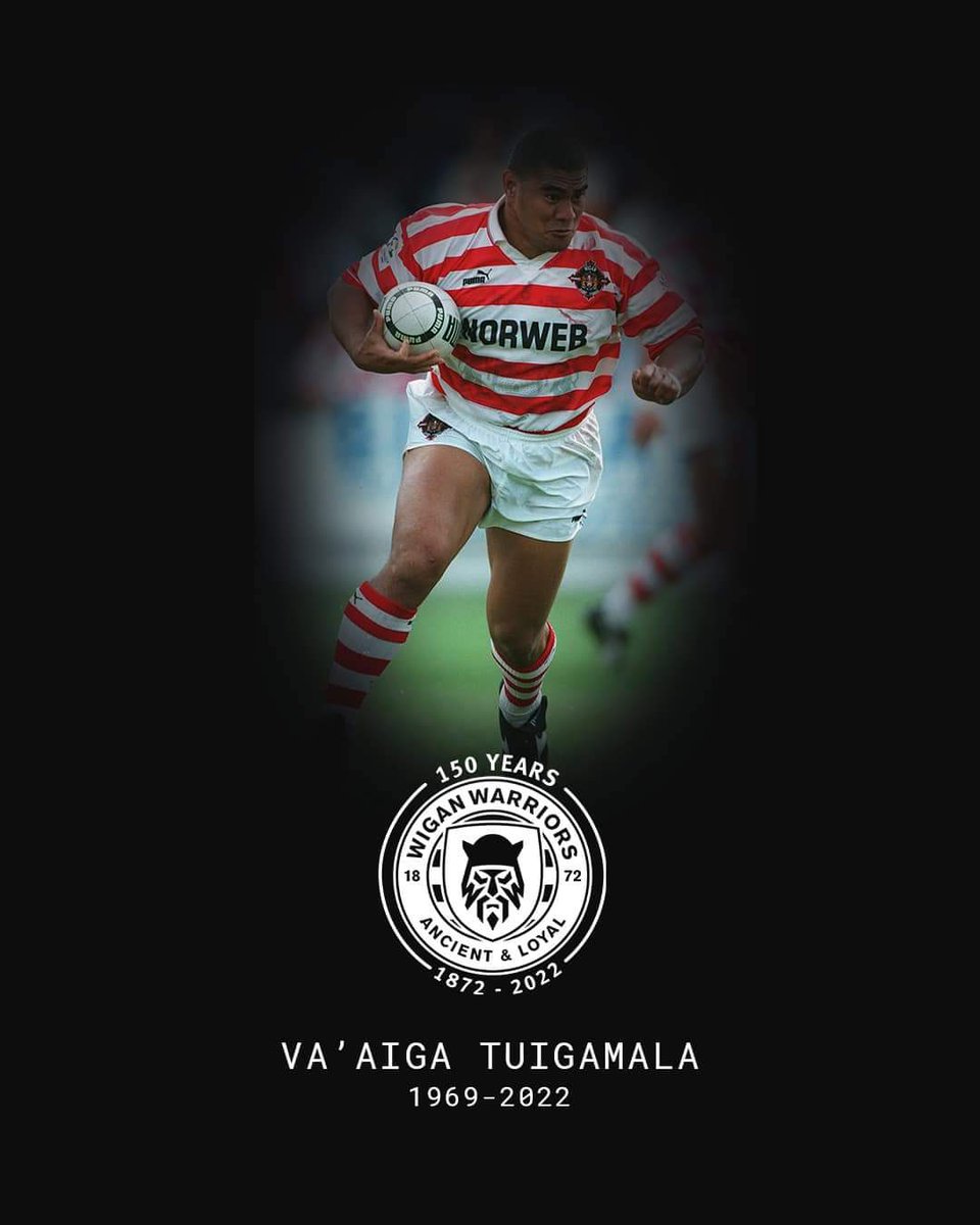 One of the true Rugby Union greats lost. 

A world-class player who played for <a href="/WiganWarriorsRL/">Wigan Warriors 🍒⚪️</a> from 1993-1997

RIP Va'Aiga 'Inga The Wiganer' Tuigamala 🏉🍒
