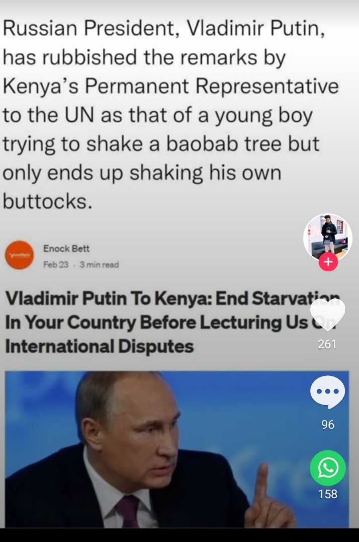 DeciousPrime's tweet image. Putin's replied to Kenya's permanent representative to the UN... 

Africa can't say their piece 😂😂😂😂