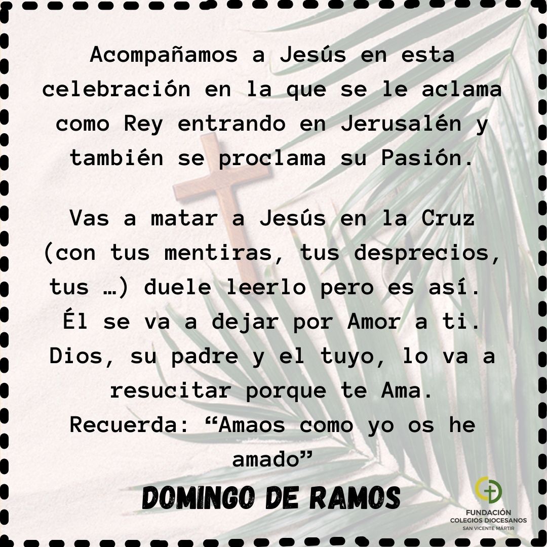 #pastoral #colegiosdiocesanos #somosdiocesanos #amaoscomoyoosheamado #domingoderamos