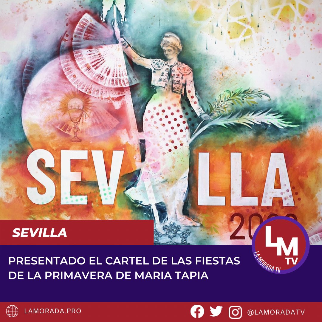 LaMoradaTV's tweet photo. 𝐏𝐫𝐞𝐬𝐞𝐧𝐭𝐚𝐝𝐨 𝐞𝐥 𝐂𝐚𝐫𝐭𝐞𝐥 𝐝𝐞 𝐥𝐚𝐬 𝐅𝐢𝐞𝐬𝐭𝐚𝐬 𝐝𝐞 𝐥𝐚 𝐏𝐫𝐢𝐦𝐚𝐯𝐞𝐫𝐚
Una vez más, #MariaTapia lo vuelve a hacer y presenta para #Sevilla un cartel espectacular.
https://t.co/RDHjUOLrjL
#actualidad https://t.co/5PNyuc6hqO
