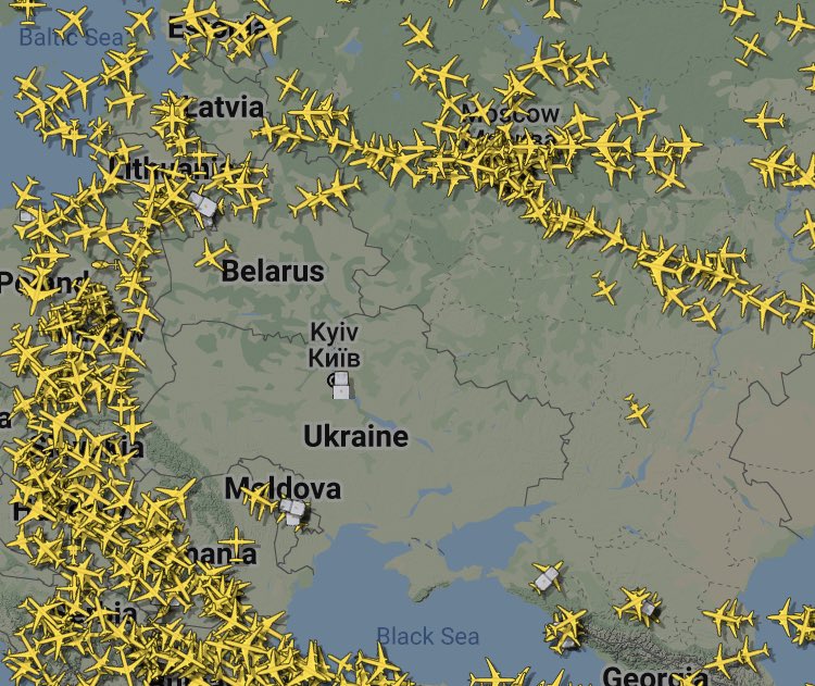 Douglas Herbert on X: "Live flight-tracking radar over #Ukraine. #F24  https://t.co/SP7B1X7rr9" / X