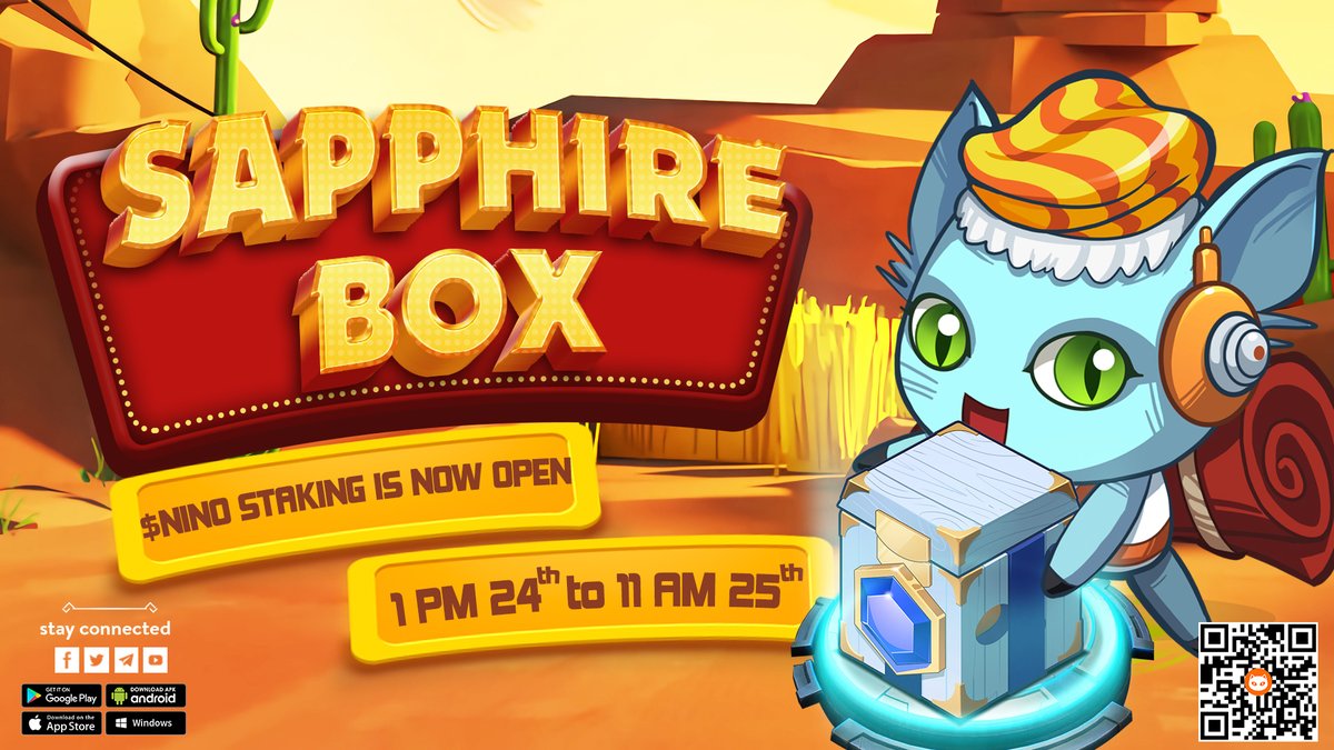 📢$NINO staking is available NOW!📢
👉Stake here: app.ninneko.com

For details about this Sapphire box sale, please read here:
bit.ly/3HhY0f8

*The amount of NINO collected from the box sale will be distributed to the "Game Incentive" fund