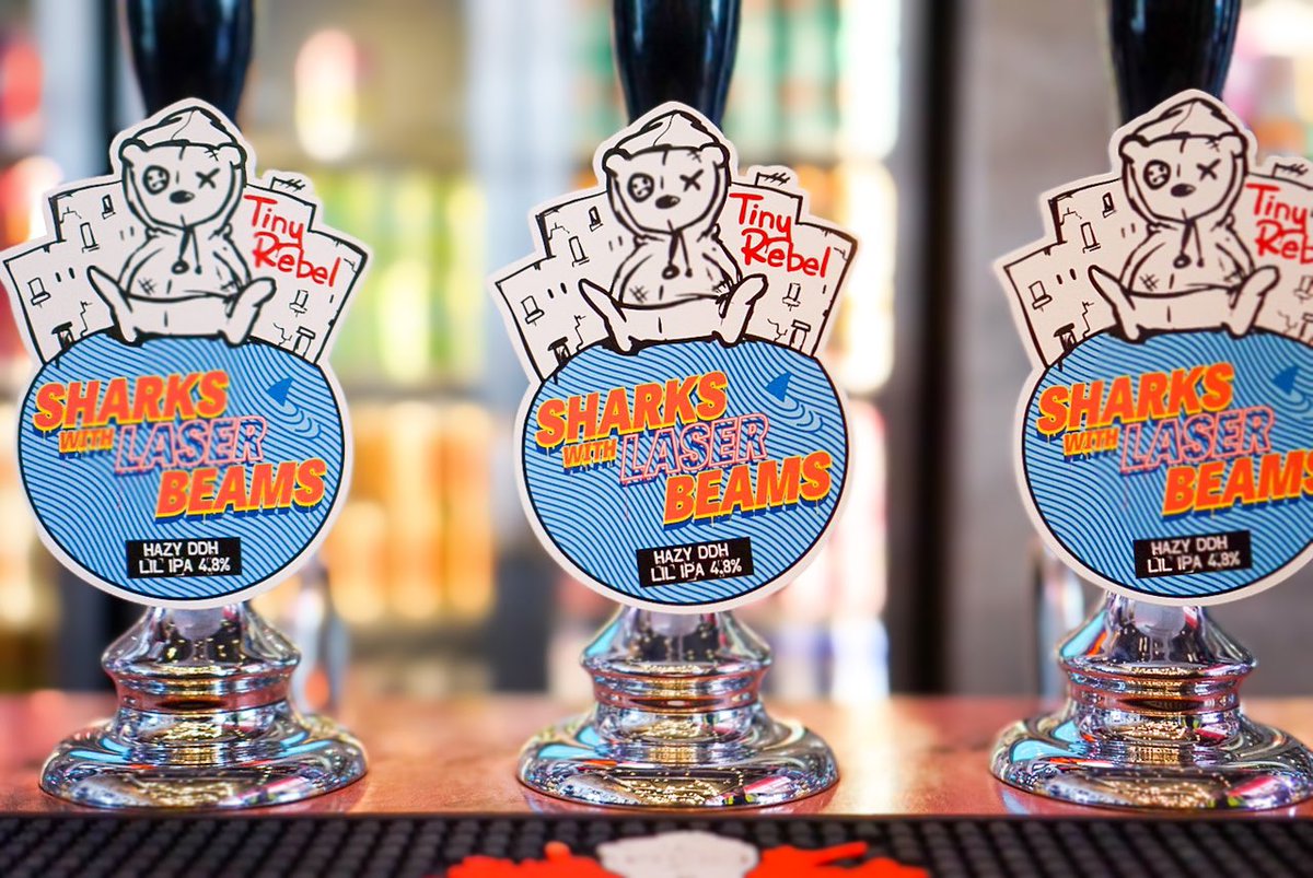 “You know, I have one simple request, and that is to have sharks with frickin’ laser beams attached to their heads!” 

This 4.8% hazy DDH Lil IPA is an electric blend of Columbus, Citra &amp; Talus hops for citrusy bites of grapefruit, dank in flavour with a floral pine finish 🤌🏼