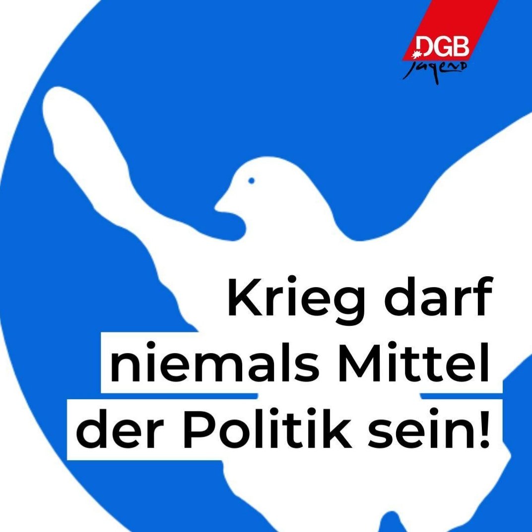Wir sind fassungslos über das, was gerade in der #Urkaine passiert und verurteilen den russischen Einmarsch auf das Schärfste! 
Die militärische Aggression muss sofort beendet und eine diplomatische Lösung gefunden werden! Nie wieder Krieg!
#dgb #dgbjugend #solidarität #niewieder