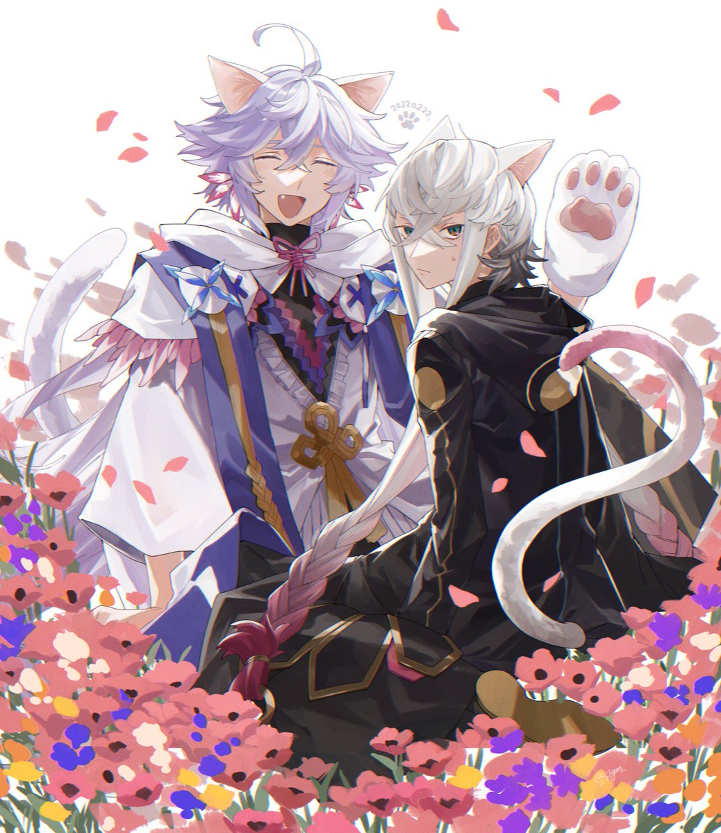 マーリン(fate) 「遅刻だけども!猫の日マーピオ🐾🐾 」|よしかず 𝚝𝚑𝚎 🌸🐍本通販のイラスト