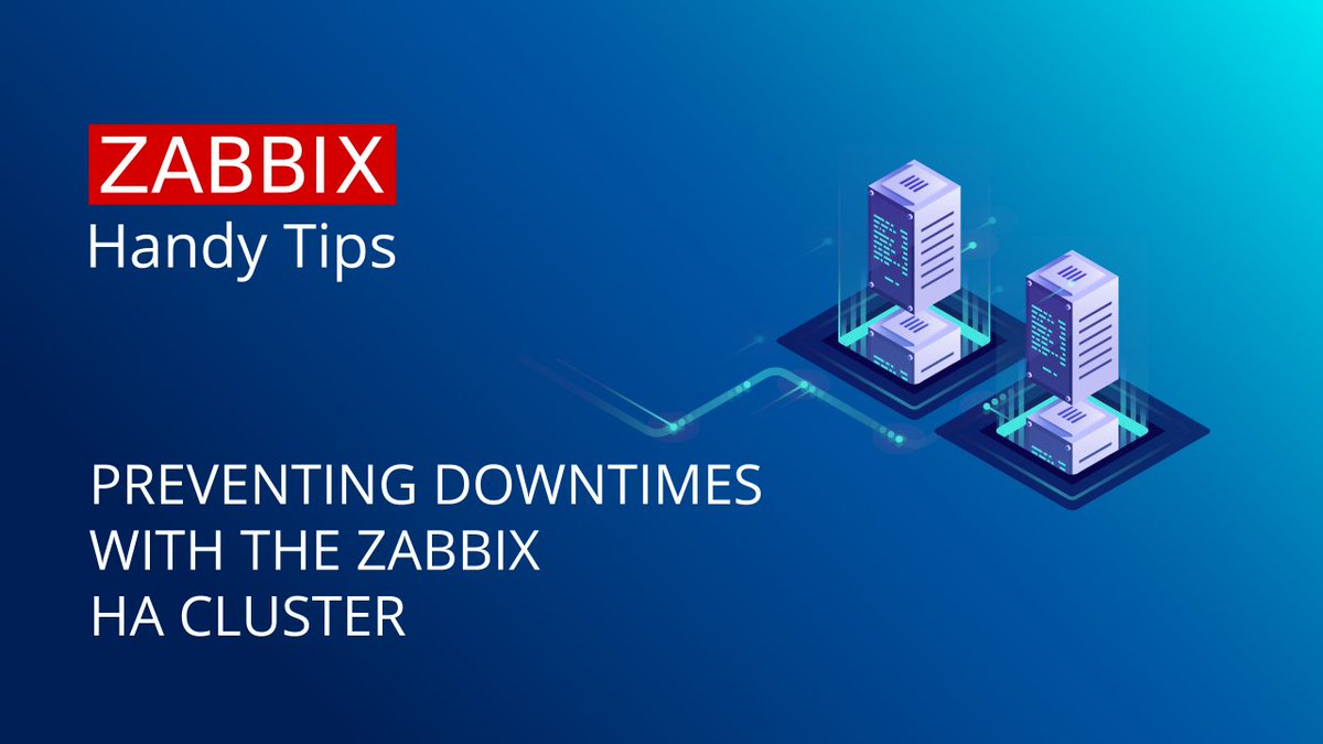 zabbix's tweet photo. Do you wish to add an additional layer of redundancy to your Zabbix environment?
Watch our latest #Zabbix Handy Tips video and learn how to deploy, configure and monitor your native Zabbix server #HighAvailability cluster with Zabbix 6.0 LTS!

Read more:
https://t.co/h8GfiZWwk6 https://t.co/nQCk5FZDFa