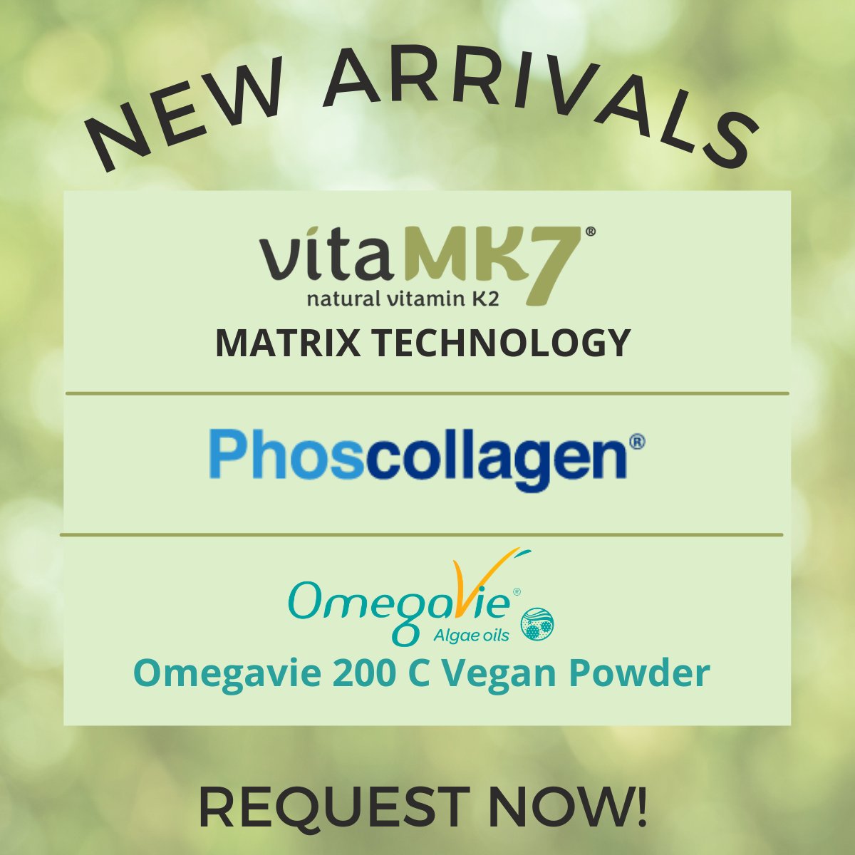 DenkIngredients's tweet photo. 💥 𝗜𝗻𝘁𝗿𝗼𝗱𝘂𝗰𝗶𝗻𝗴 𝗼𝘂𝗿 𝗻𝗲𝘄𝗲𝘀𝘁 𝗽𝗿𝗼𝗱𝘂𝗰𝘁𝘀: vitaMK7® Matrix by Gnosis by Lesaffre, Phoscollagen® by Protein SA &amp; Omegavie® 200 C Vegan Powder by Polaris!
Check out the benefits in our blogpost: 
https://t.co/BkQwtuuCr1
#newin #vitamink2 #collagen #algaeoils https://t.co/iNguQ9PGaT