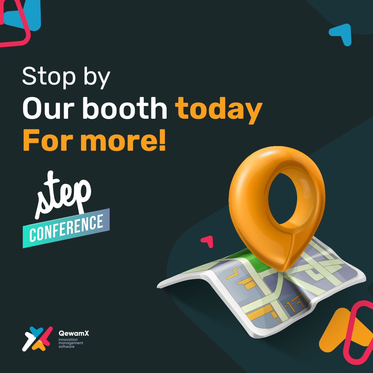 Come find QewamX team at <a href="/stepconference/">Step</a>, our booth located outdoors next to the digital &amp; wellness stage and get to have a closer look on our software &amp; how it's changing innovation programs future. 

We'll be waiting for you! 
📍 Dubai Internet City
#step22