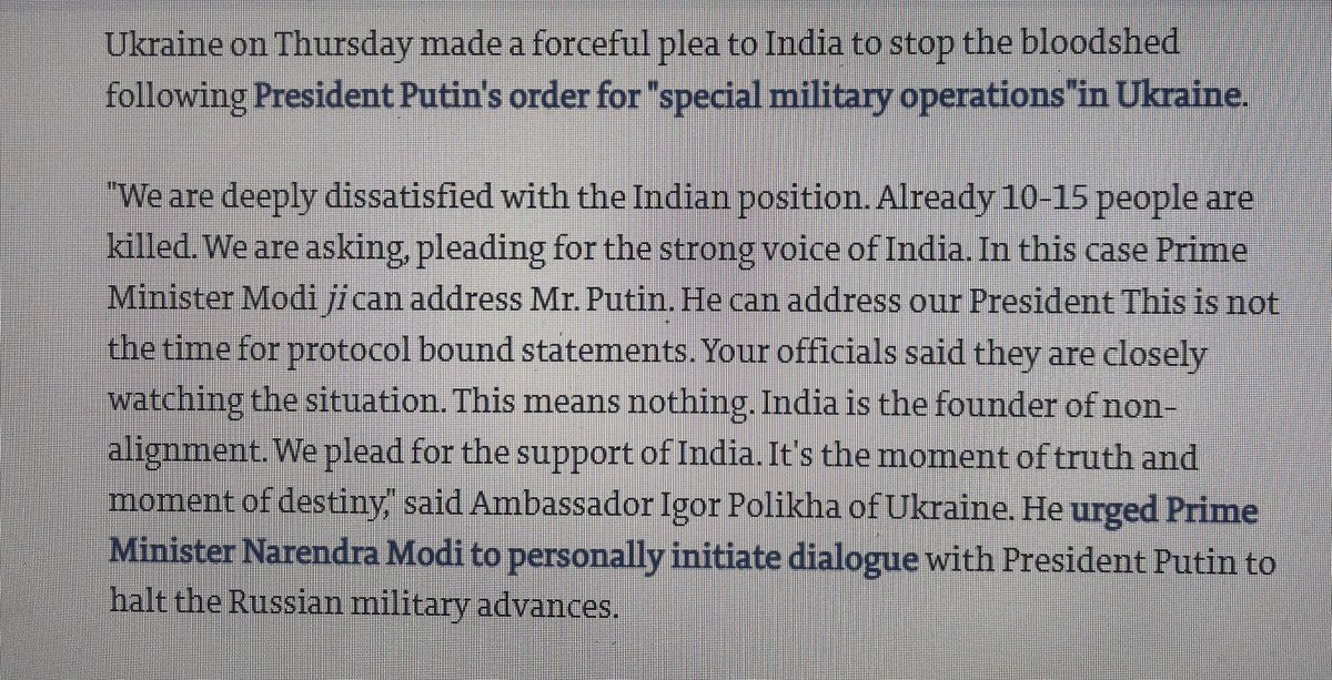 Ukrainian Ambassador Igor Polikha passionately appeal for India’s intervention in the ongoing crisis in his country: