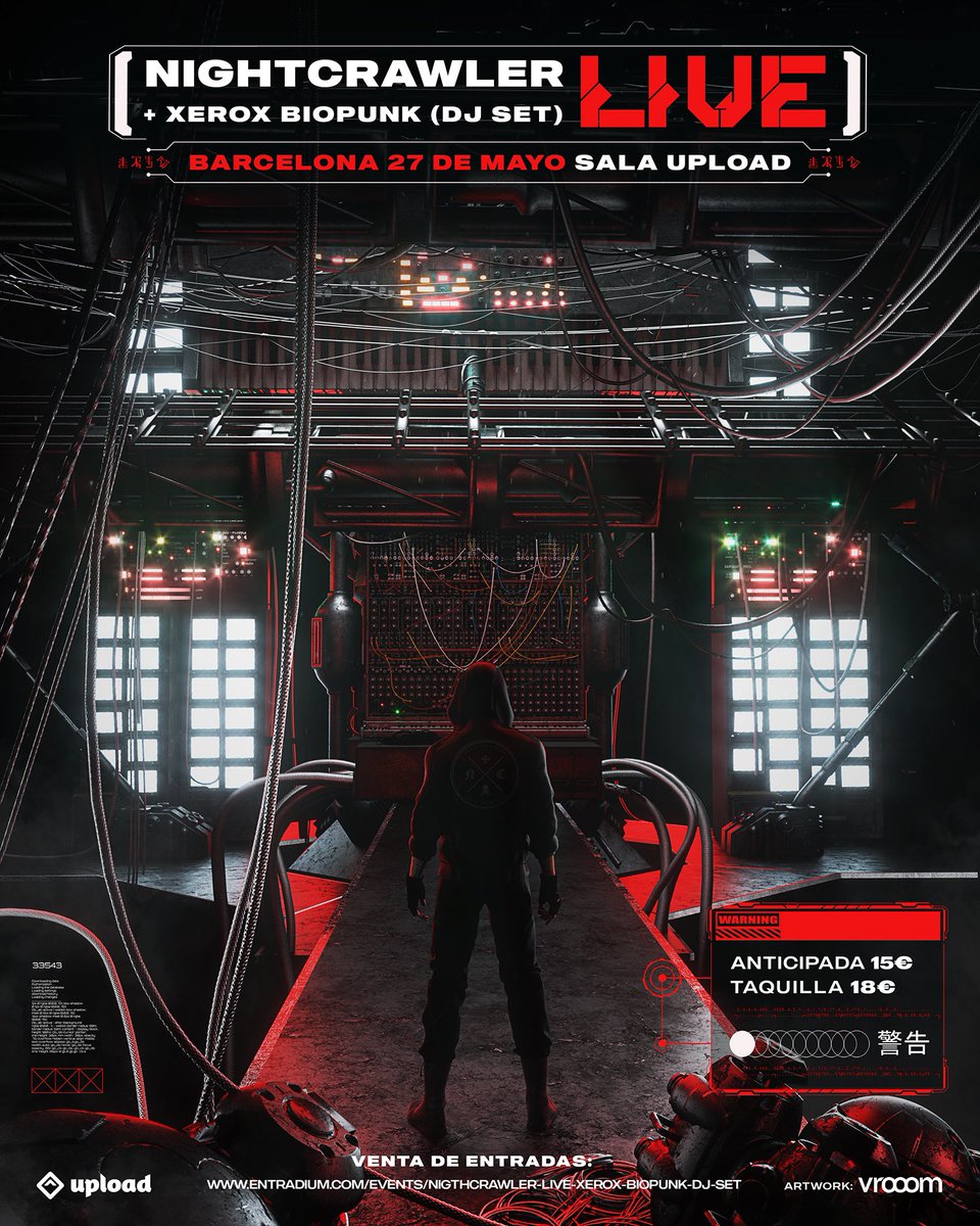 XEROX BIOPUNK (@xerox_biopunk) on Twitter photo I’m really excited to announce that next May the 27th I will be DJing at <a href="/UploadBarcelona/">Upload Barcelona</a> before the new live show of ma bruh Nightcrawler
⚡️Save the date⚡️
Tickets: bit.ly/3JHI33A
<a href="/GeorgeGold79/">Nightcrawler Music</a>
#darksynth #cyberpunk #midtempo #darkclub #ebsm #salaupload #Barcelona I’m really excited to announce that next May the 27th I will be DJing at <a href="/UploadBarcelona/">Upload Barcelona</a> before the new live show of ma bruh Nightcrawler
⚡️Save the date⚡️
Tickets: bit.ly/3JHI33A
<a href="/GeorgeGold79/">Nightcrawler Music</a>
#darksynth #cyberpunk #midtempo #darkclub #ebsm #salaupload #Barcelona