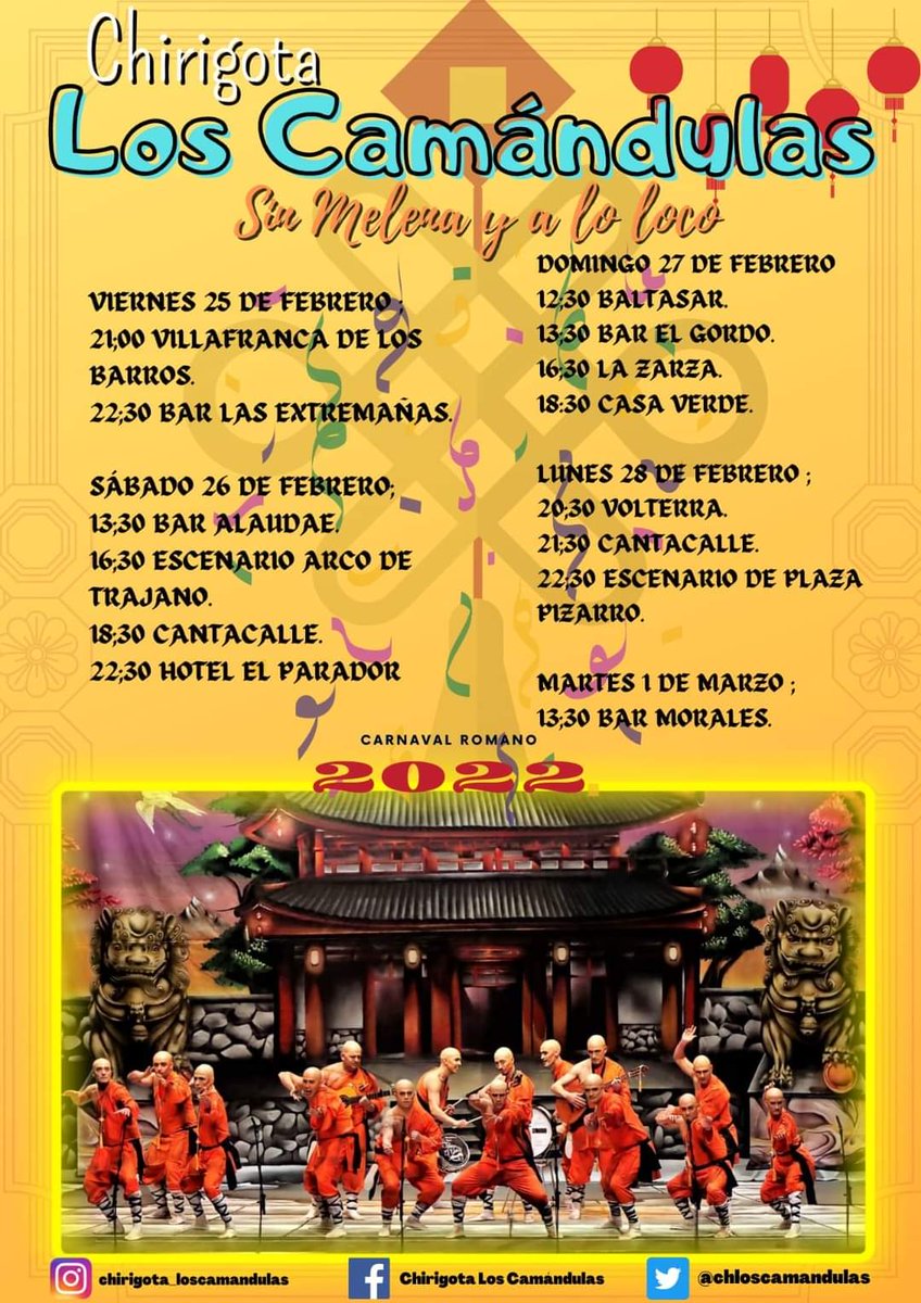 Si aún no nos habéis escuchado, o aunque lo hayáis hecho, os habéis quedado con ganas de más... Aquí subimos nuestro planing con todas nuestras actuaciones, para que sepáis por donde andaremos en cada momento 🎭🥋🎭