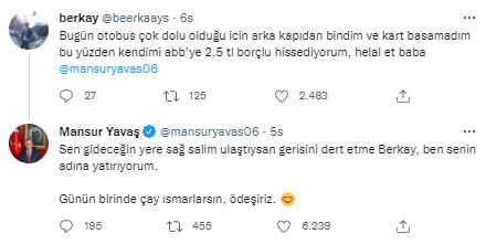 Mansur Yavaş'ın bir öğrenci ile mesajlaşması: