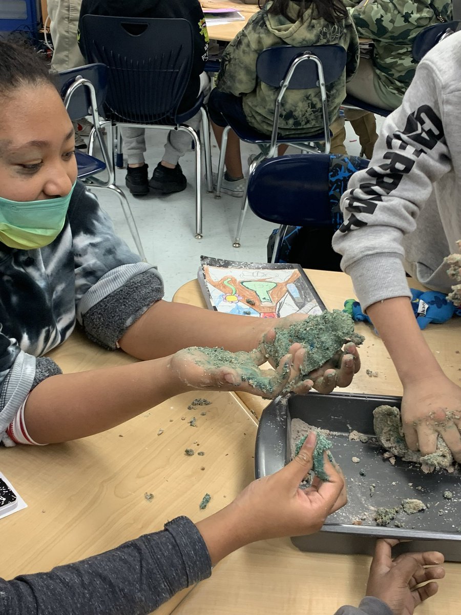 NapoleonTiffany's tweet image. Grade 5 Science: layers to sedimentary fossil formation. 🐚🐠🦕 @Ashford_Hisd @HISD_ElemSci