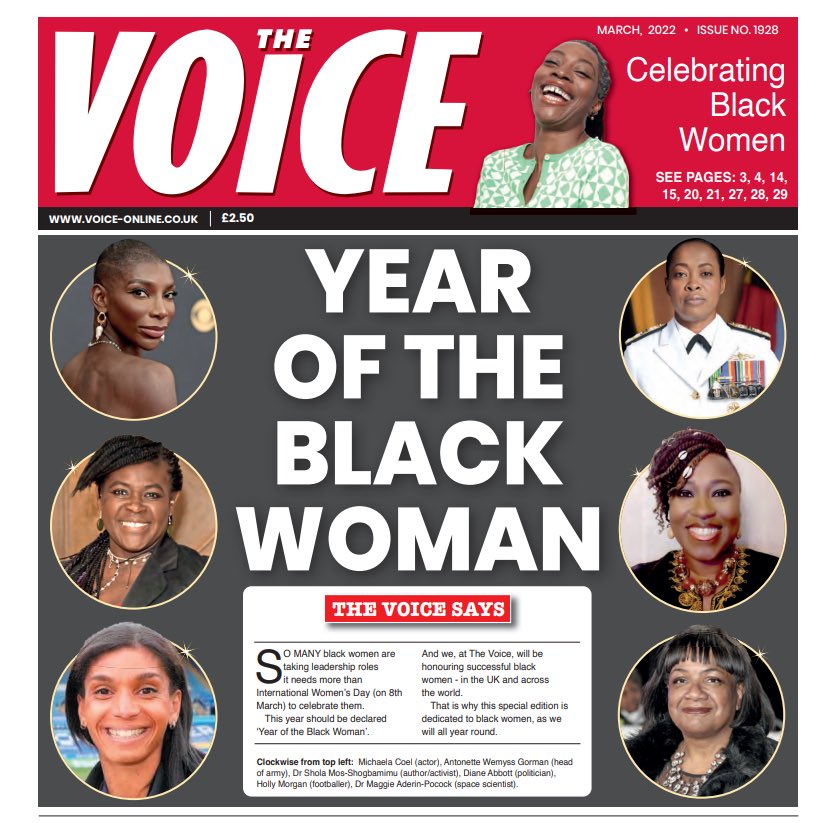 Honoured to be featured in Celebrating Black Women in <a href="/TheVoiceNews/">The Voice Newspaper</a> #BreakTheBias #IWD2022