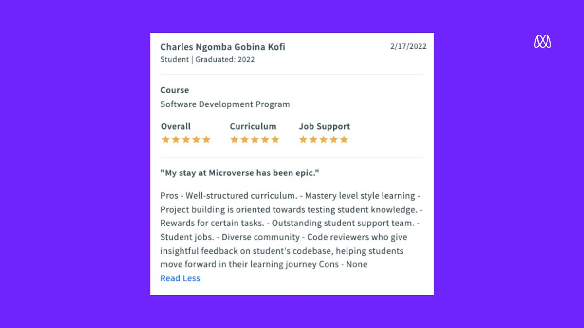tigamadou's tweet image. #RT @microverseinc: We love hearing about our student&apos;s experiences at Microverse. Here&apos;s what Microverse student Charles had to say about the program.🙌

#learnwithmicroverse #remotelearning