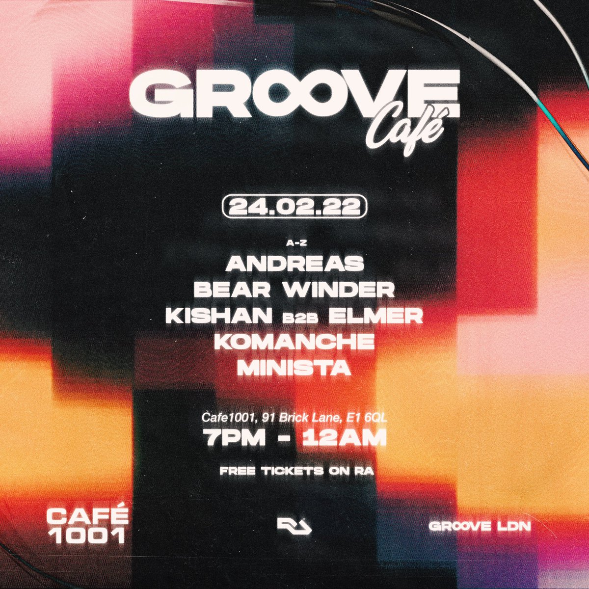 Get yourselves down to <a href="/Cafe_1001/">Cafe 1001</a> tonight for our first instalment of Groove Café! 🕺🏻

Free entry all night, RSVP here: ra.co/events/1497966